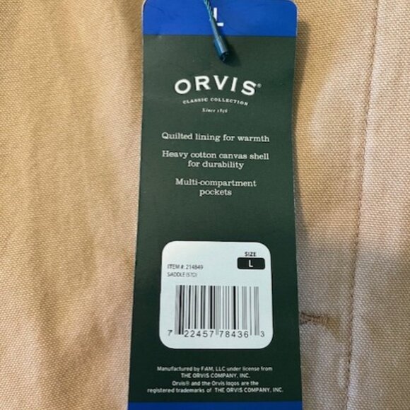 New!  NWT Orvis Classic Barn Jacket Men's Large Saddle Tan - Picture 3 of 4